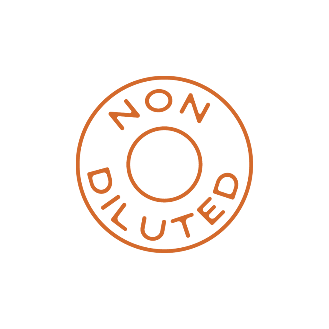 Circular logo with 'NON DILUTED' text in orange on a white background