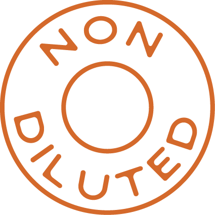Circular logo with 'NON DILUTED' text in orange on a white background